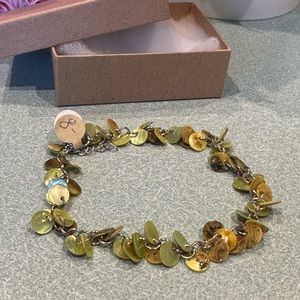 Seashell green ankle bracelet